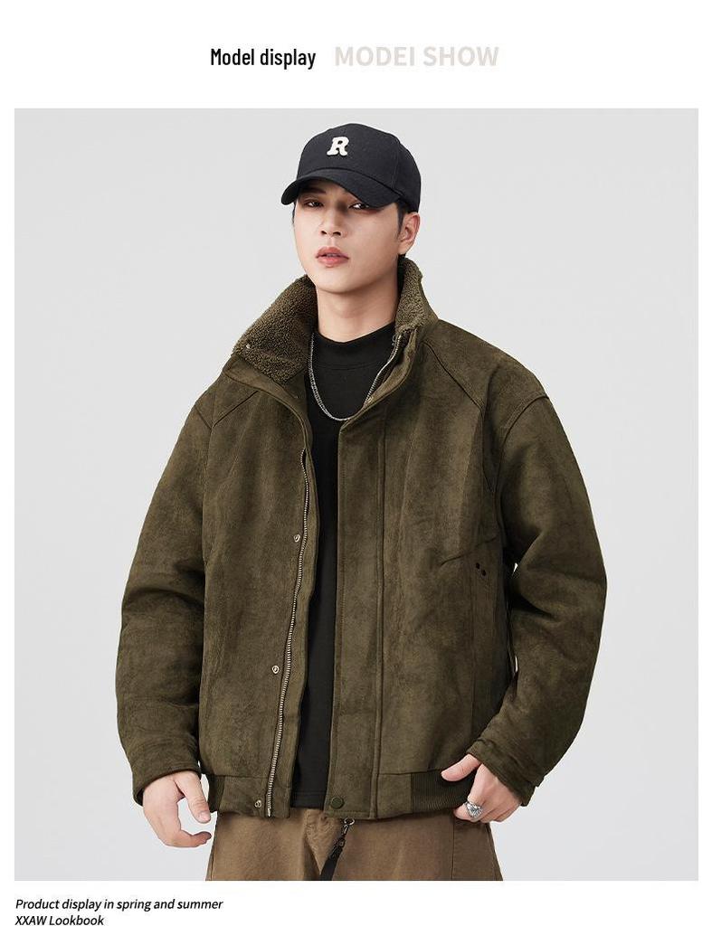 Мужская ретро-куртка Mu Yuan из кожи и меха ягненка - Зимняя коллекция