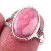 Кольцо из чистого серебра 925 пробы с натуральным родохрозитом ручной работы S.7 k7m82