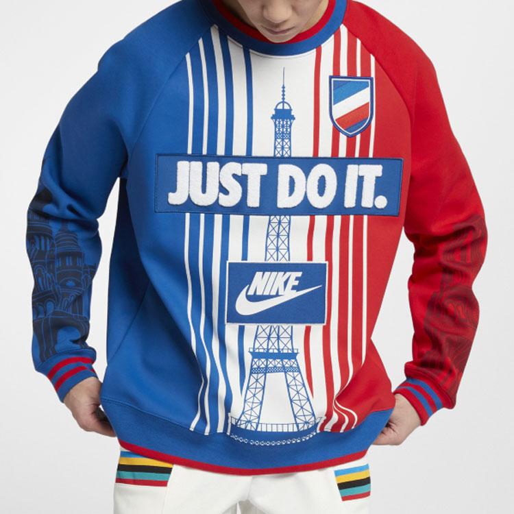 Nike Толстовка с цветными блоками City Edition Мужские топы Красный Синий AR1988-477