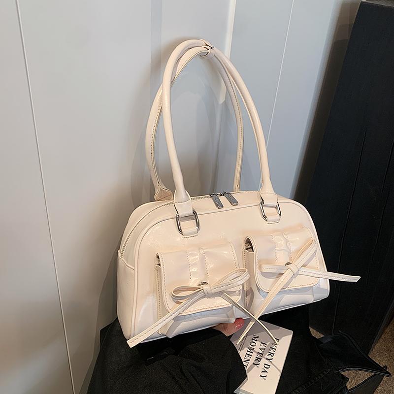 Стильные сумки через плечо для женщин, однотонная большая вместительная мини-сумка Boston Underarm, роскошная дизайнерская сумка