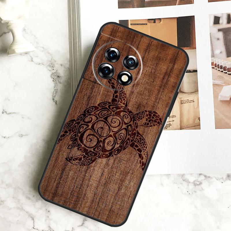 Чехол с рисунком под дерево "Черепаха" для OnePlus 12 12R 11 9 10 Pro 10R 9R 8T 10T Nord CE 2 3 Lite 2T CE4 N10 N20 N30