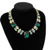 Exquisite Full Diamond Necklace with Colored Gemstones - Elegant Light Luxury for Women