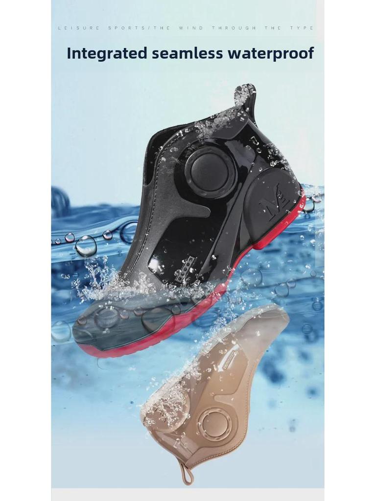 Men's Waterproof Non-Slip Fishing Boots - Durable, Thick-Soled, Warm Rain Footwear.