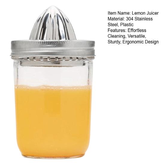 Крышка соковыжималки Mason Jar из нержавеющей стали, ручка для цитрусовых, широкая горловина, верхняя часть для консервирования, ручная соковыжималка с герметичной крышкой