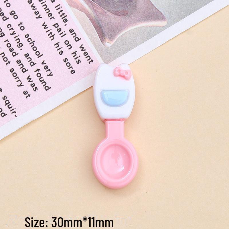 Набор аксессуаров из смолы своими руками: Пряжки для обуви с героями мультфильмов, крем-клей, шпилька для волос, разноцветные украшения в виде ложки в виде котенка