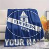 1PC Custom Name Everton FC Patterned Flannel Blanket Suitable For All Seasons for Home Decor Warmth and Comfort Gifts Holiday Present