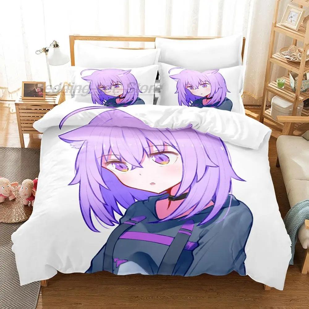 Hololive Neko Mata Okayu Комплект постельного белья Single Twin Full Queen King Size Комплект постельного белья Aldult Kid Bedroom Duvetcover Sets 3D Anime