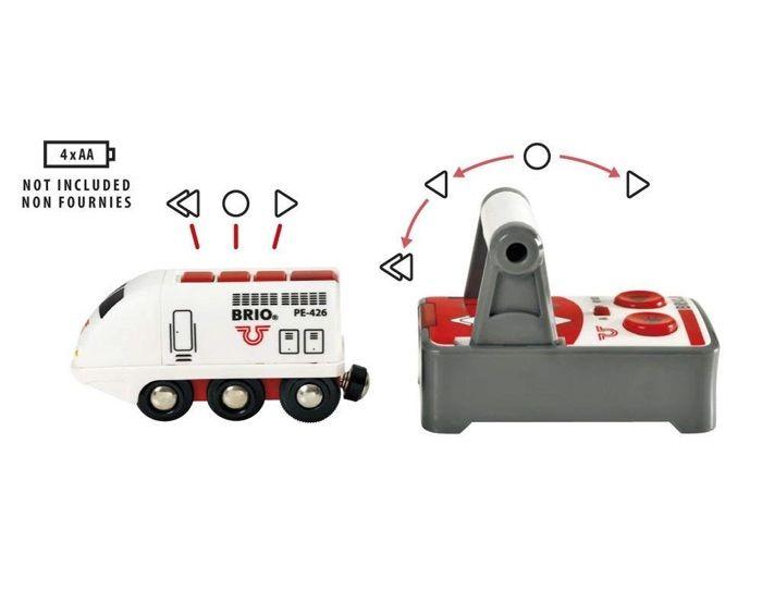Train de Voyageur Radiocommandé BRIO World - Accessoire son & lumière en bois - Ravensburger - Mixte - Dès 3 ans