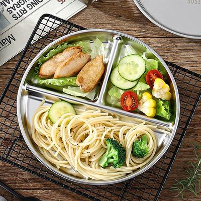 3 сетки из нержавеющей стали обеденная тарелка поднос для закусок еда разделенные блюда контейнер для обеда для школьной столовой кухонные принадлежности