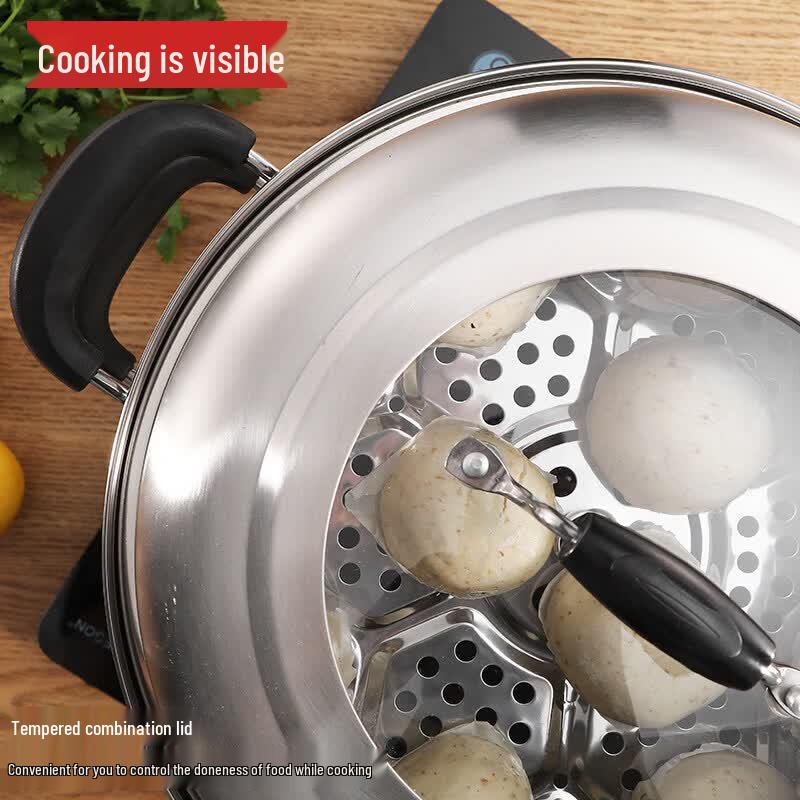 Qiwei 304 Stainless Steel Thickened Household Steamer Pot