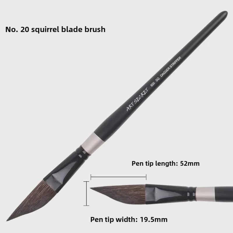 Корейская акварельная кисть Artsecret из серого беличьего ворса 950DS, размеры 8/12/16/20