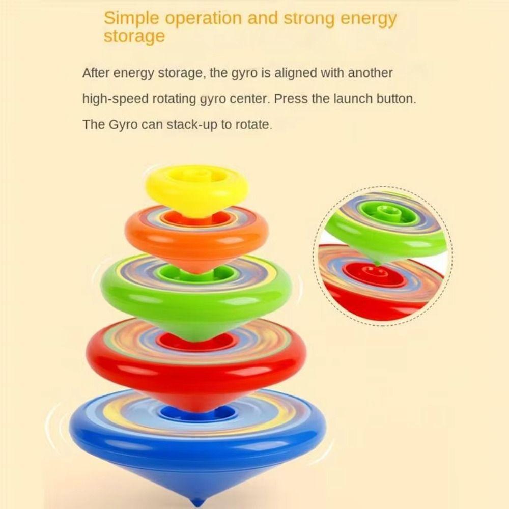Rotating Toy Flying Stacking Gyroscopes Interesting Launcher Gyroscope Set  Kids Toy