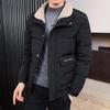 Мужское зимнее пальто с хлопковой подкладкой, стеганая куртка с меховым воротником, зимняя одежда