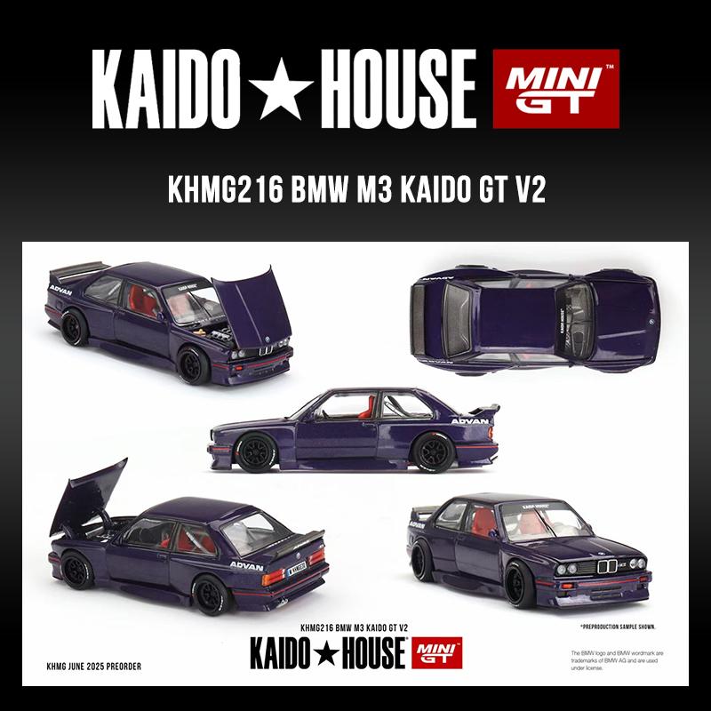 KHMG 216 1:64 BMW M3 Kaido GT V2 Открывающийся капот Модель автомобиля из литого металла Kaido House MINIGT