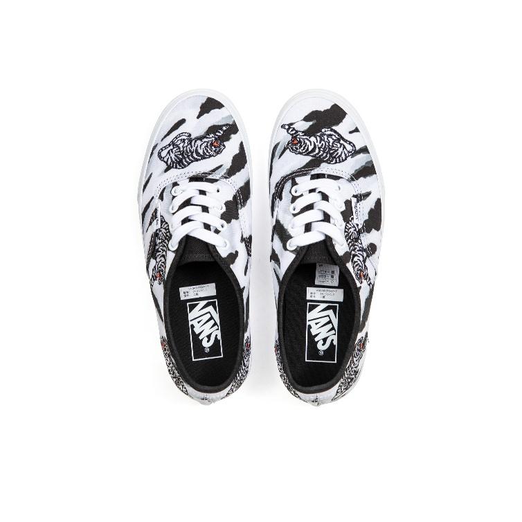 Vans Обувь для скейтборда унисекс Authentic Series с принтом тигра, повседневные низкие кеды, черно-белые VN0A5KRDWHT