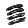 Carbon Fiber Pattern Door Handle & Bowl Decoration for Peugeot 4008/5008 - Gloss Black