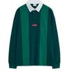 Вышитое лого Поло с длинным рукавом Мужские топы Зеленый 94090701
