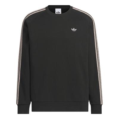 adidas Originals Toc Fw25 Свитшот мужской полосатый пуловер с круглым вырезом и длинными рукавами, свободный свитшот KC0107