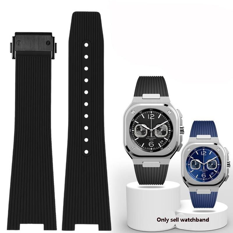 Высококачественный резиновый ремешок для часов Bell & Ross INSTRUMENTS, ремешок для часов BRX5R BR05, спортивный браслет BR с вырезом, силиконовый ремешок 12 мм