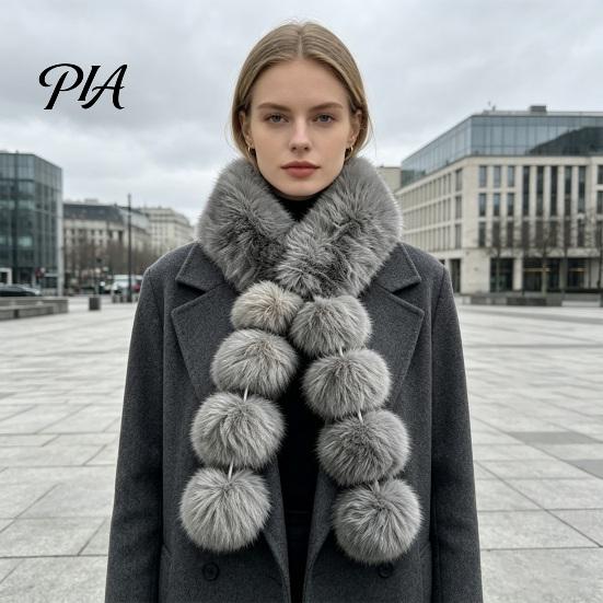 Stylish Cold Weather Neck Scarf Women Faux Fur Scarf, Winter Warmer with Magnetic Buckle, Outfit Finishing Touch Elegant Draping Design Plush