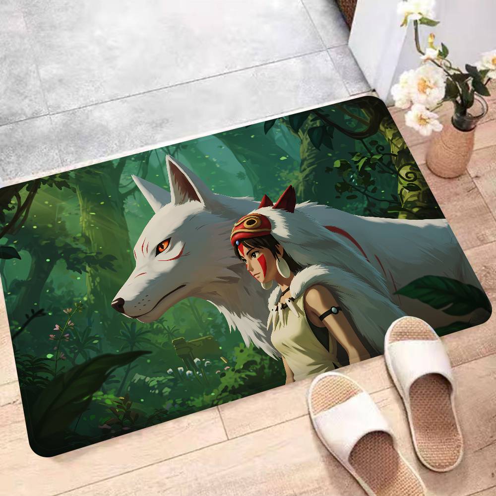 Аниме Фильм П-Принцесса М-Мононоке Коврик для входной двери Скандинавский стиль Домашний придверный коврик Коврики для ванной-туалета Коврик для декора спальни Отеля