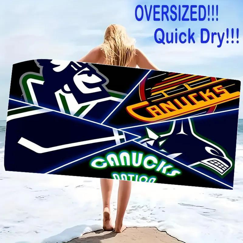 Vancouver Canucks logo Print Beach Towel, Large Soft Quick Dry Towel for Beach Camping Swimming