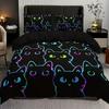 Black Cat Three-Piece Bedding Set Cute Pet Cat Duvet Set Digital Printing Kit