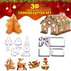 8/10/18/24Pcs Stainless Steel Cookie Cutter Set 3D Shape Design Various Patterns Holiday Cookie Mold Christmas Gift Baking Tool