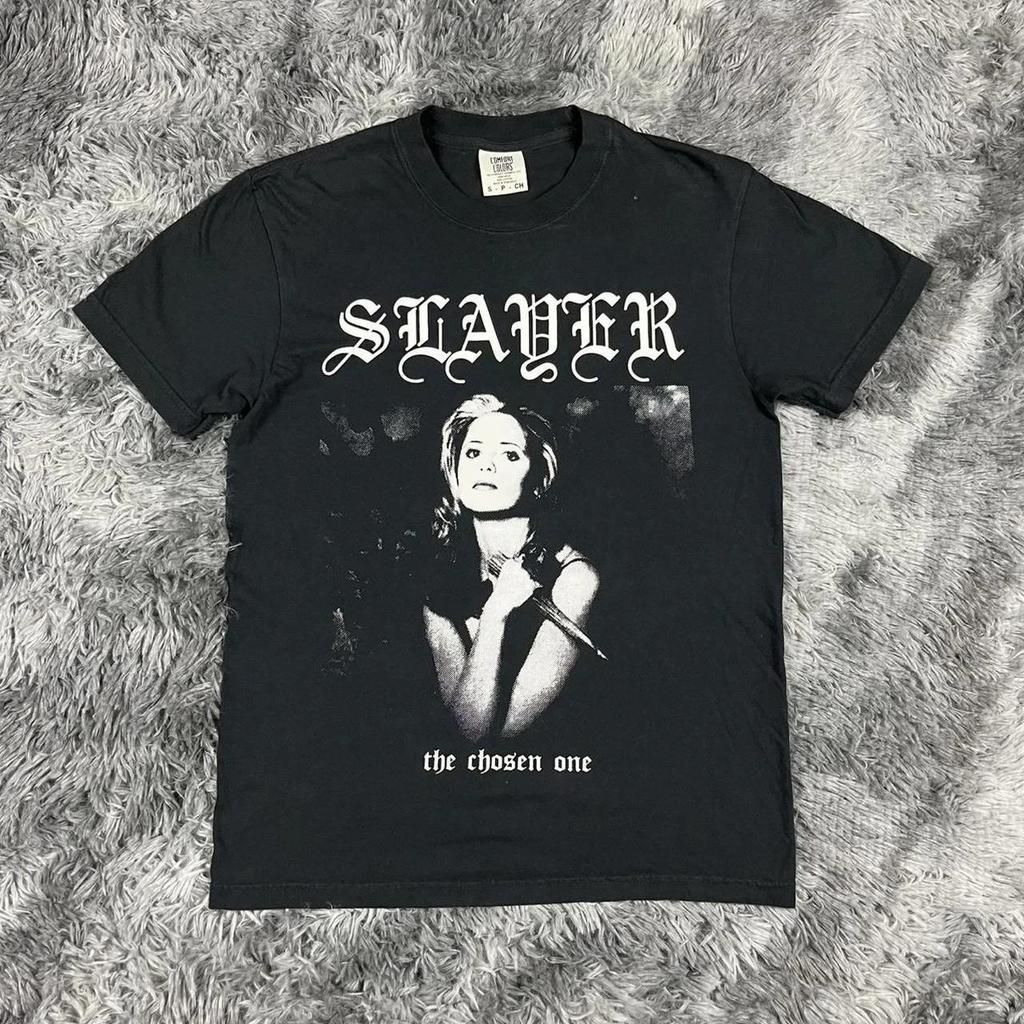Buffy the Vampire Slayer Black and White Movie Graphic Black T-Shirt