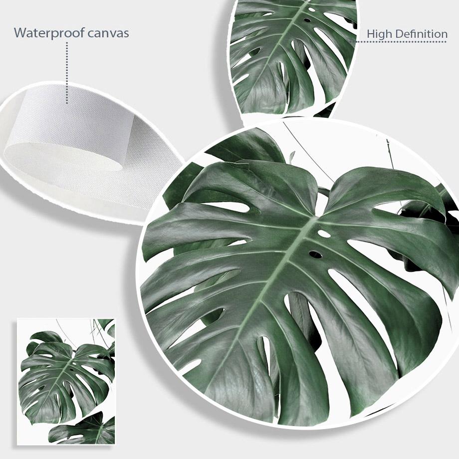 Тропическая монстера, пальма, абстрактная линия листьев, настенное искусство, холст, плакаты на скандинавскую тему, живопись и принты, настенные панно для декора гостиной