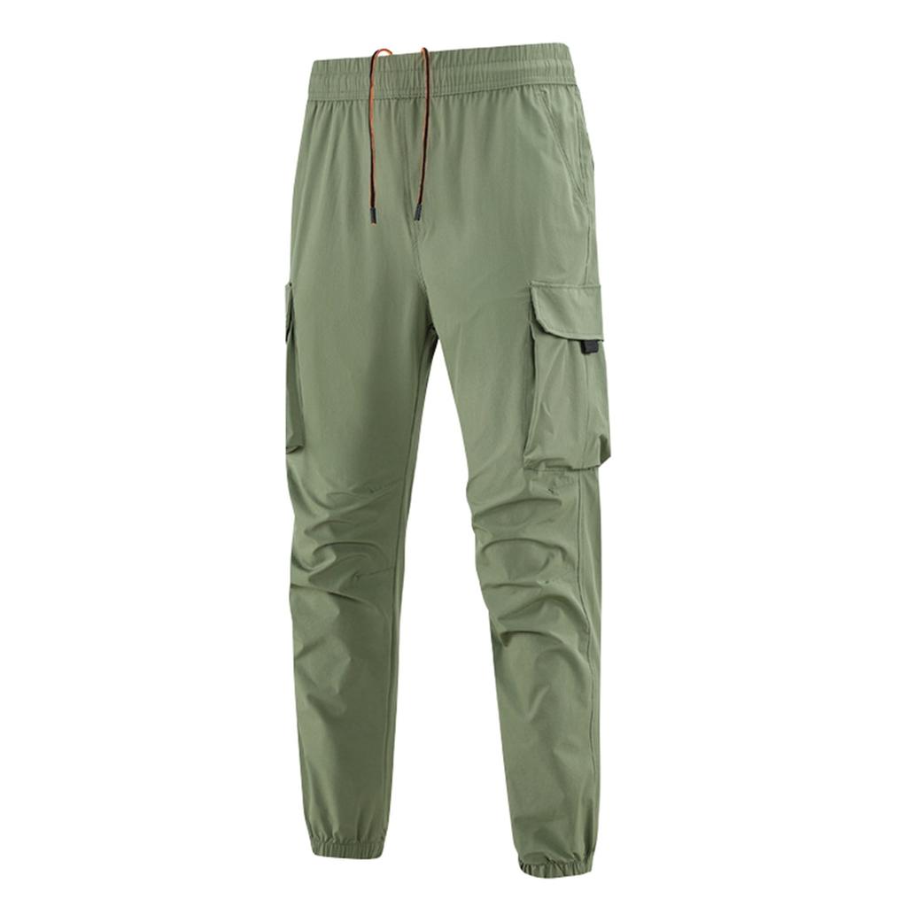 Men's Solid Color Multi-Pocket Cargo Pants Men's Casual Sports Trousers