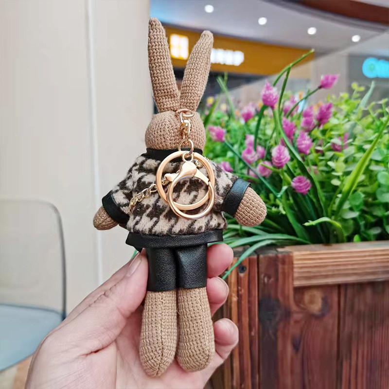Rabbit Plush Cuddly Doll Keychain 20cm Cute Bunny Plush Toy For Decoration Backpack