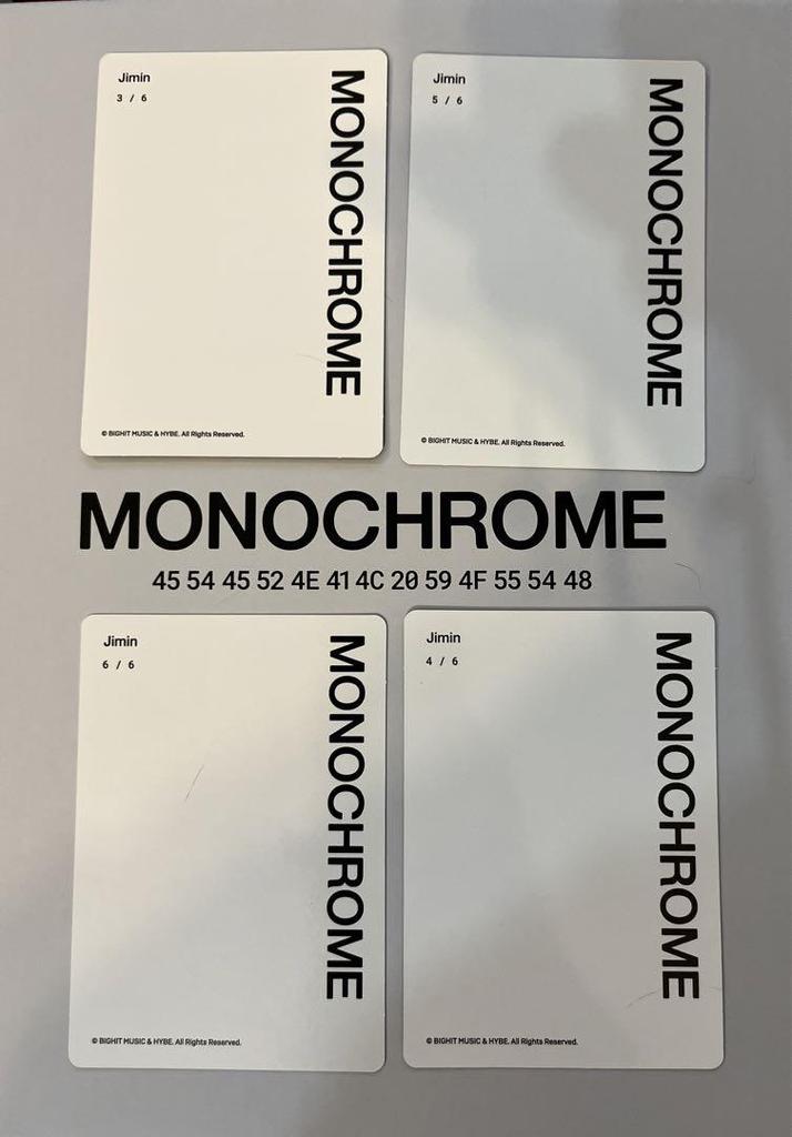 [Б/У] BTS MONOCHROME Мини-фотокарточка ЧИМИН 4 шт.