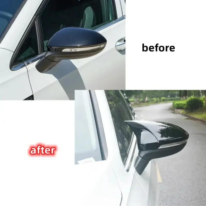 Glossy Black Add-on Side Wing Rearview Mirror Cover Cap For Volkswagen VW Golf 8 MK8 VIII 8R R GTI GTE GTD 2020-2025