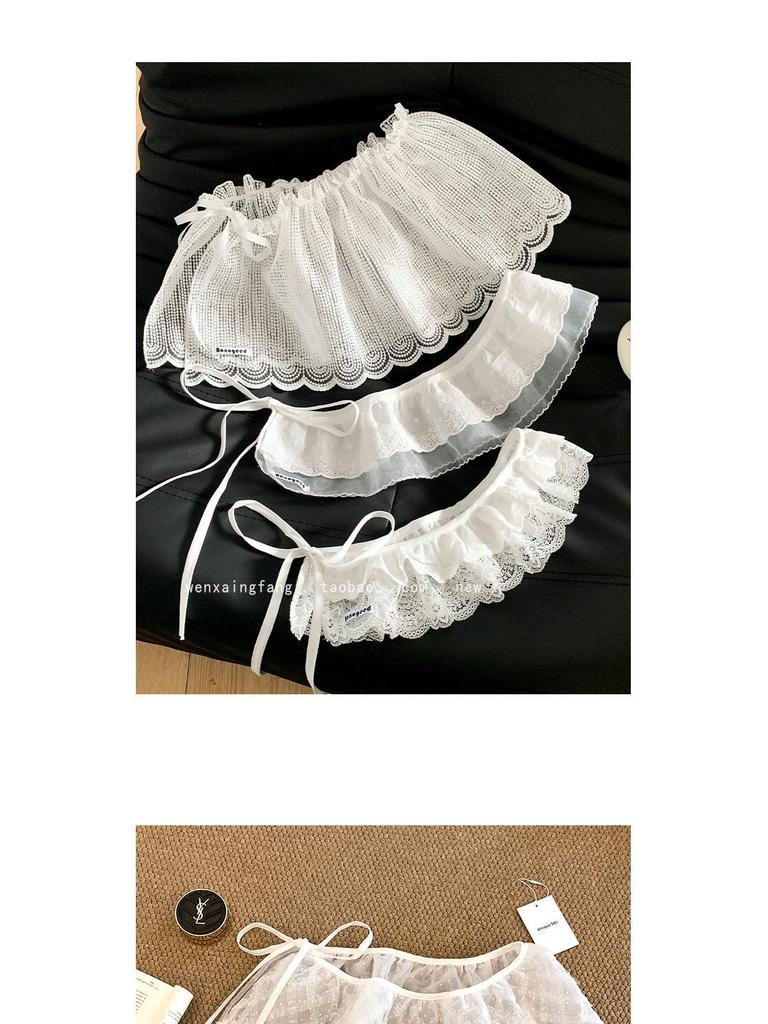 Корейская сетчатая кружевная штора в горошек для задней части: Шикарный многослойный поясной аксессуар для девушек, носить с брюками и юбками.