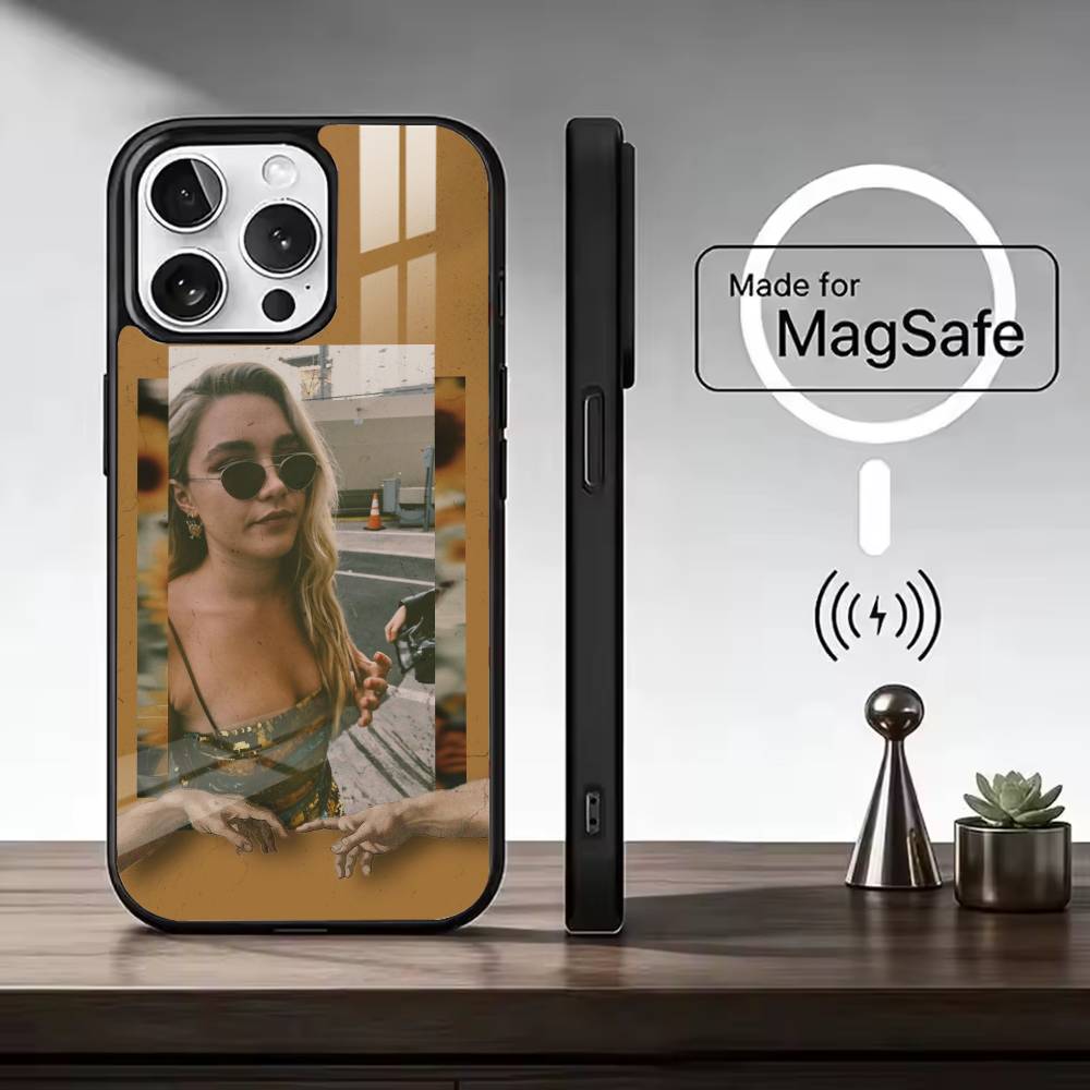 Actress F-Florence Pugh Phone Case For iPhone17,16,15,14,13,12,11 Plus,Pro Magnetic For Magsafe Wireless Charging