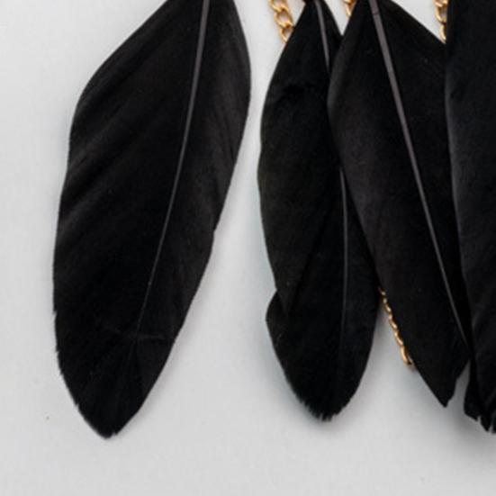 1 пара женских серег-подвесок в богемном стиле, этнические серьги с синтетическими перьями, изысканные женские серьги-подвески