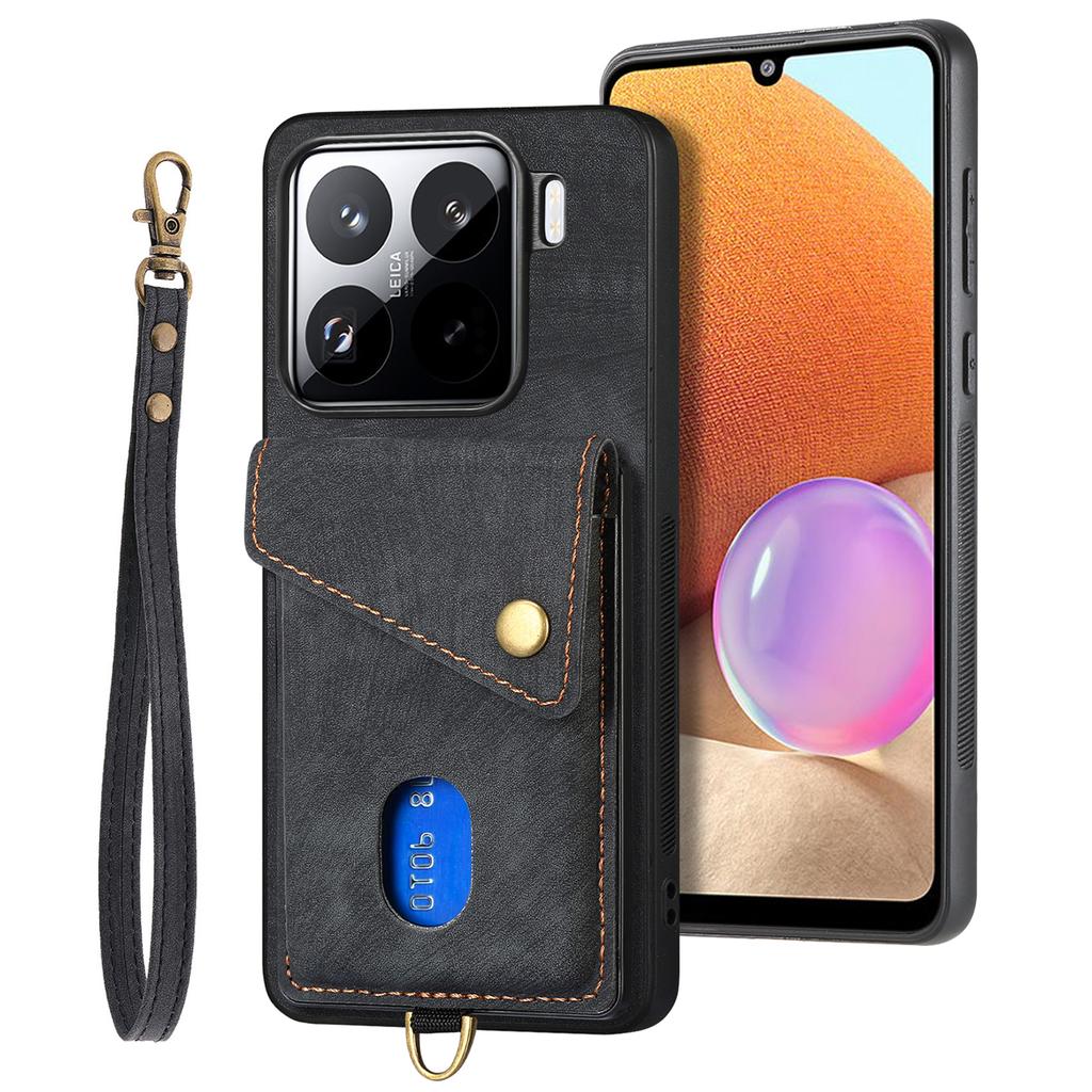 Для Xiaomi 15 Чехол Кожа+ТПУ Задняя крышка со слотом для карты Подставка