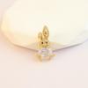 Elegant Copper Fox Gourd & Four-Leaf Clover Necklace with Zircon & Butterfly Accents for Women.