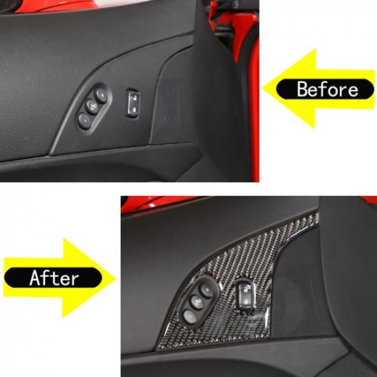 Carbon Fiber Interior Door Lock Panel Trim Sticker For Corvette C6 2005-2013 US