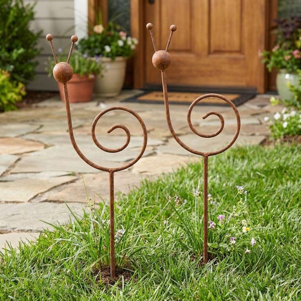 Rustproof Snail Shape Yard Art Weather Resistant Plant Snail Stake Patio Porch