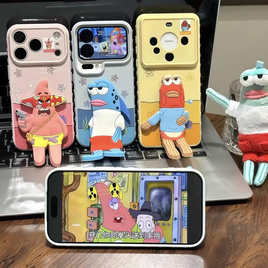 The pocket face paralyzed passerby fish bracket is suitable for Apple 11promax mobile phone case, Huawei Xiaomi 11vivo large window.