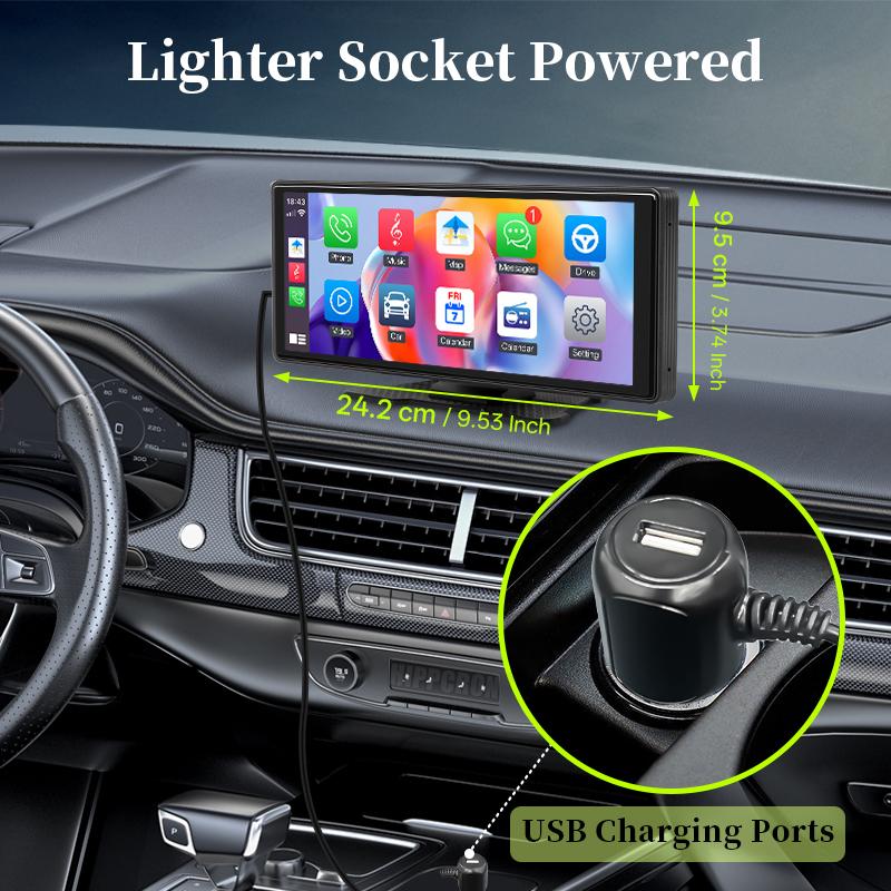 Sinovcle Portable Car Radio Wireless Carplay Android Auto 10.26 inch Multimedia Video Player IPS Touch Screen Support Camera