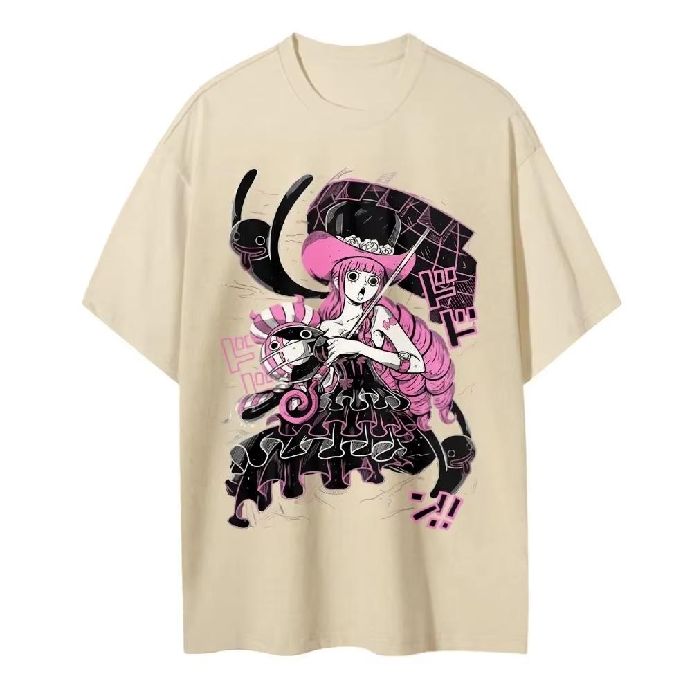 One Piece Unisexs And Unisexs Tshirt Perona Japan Anime Retro Tee Summer And Spring New Boys Short Sleeves Parentchild Outfits