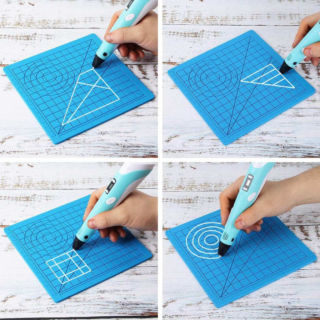 Силиконовый коврик для 3D-печати DIY с 2 защитными накладками на пальцы, инструмент для рисования по шаблону, силиконовая подложка, инструменты для рисования для детей и взрослых