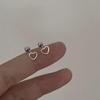 S925 Silver Heart Bead Earrings: Japanese & Korean Style, Sweet & Simple Design for Women