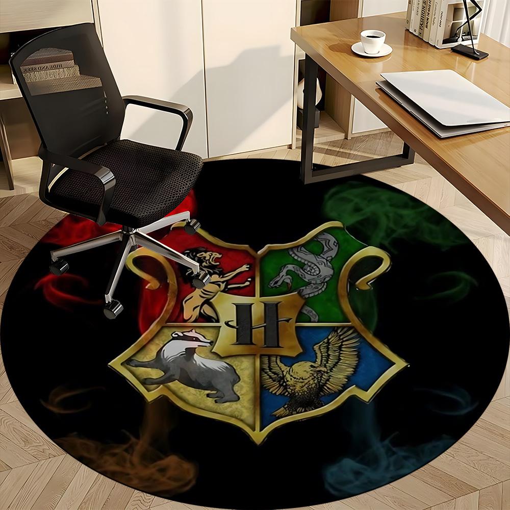 1pc Hogwarts Crest Carpet, Round Non-Slip Durable Large Size Office Carpet, Suitable for Office,yy250908054