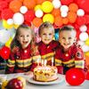 Orange Balloons Garland Red Yellow Balloon Arch Kit Firefighter Theme Birthday Party Firefighter Fire Truck Wedding Decoration