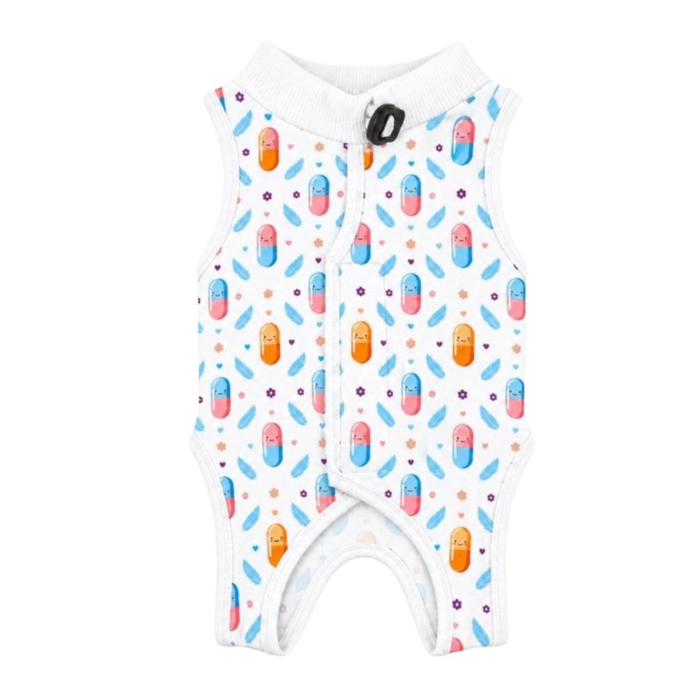 Soft Cat Recovery Clothes Adjustable Cat Protective Vest Cartoon Weaning Jumpsuit Postpartum Care