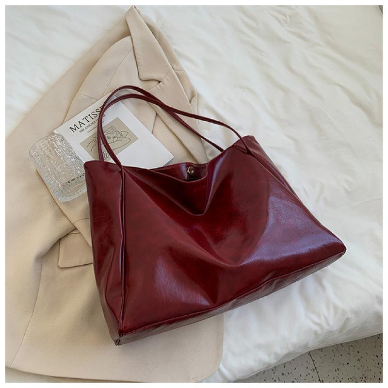 Handbag 2021 New Autumn and Winter Japanese and Korean Large Capacity Soft Leather Shoulder Bag Retro Casual Handbag